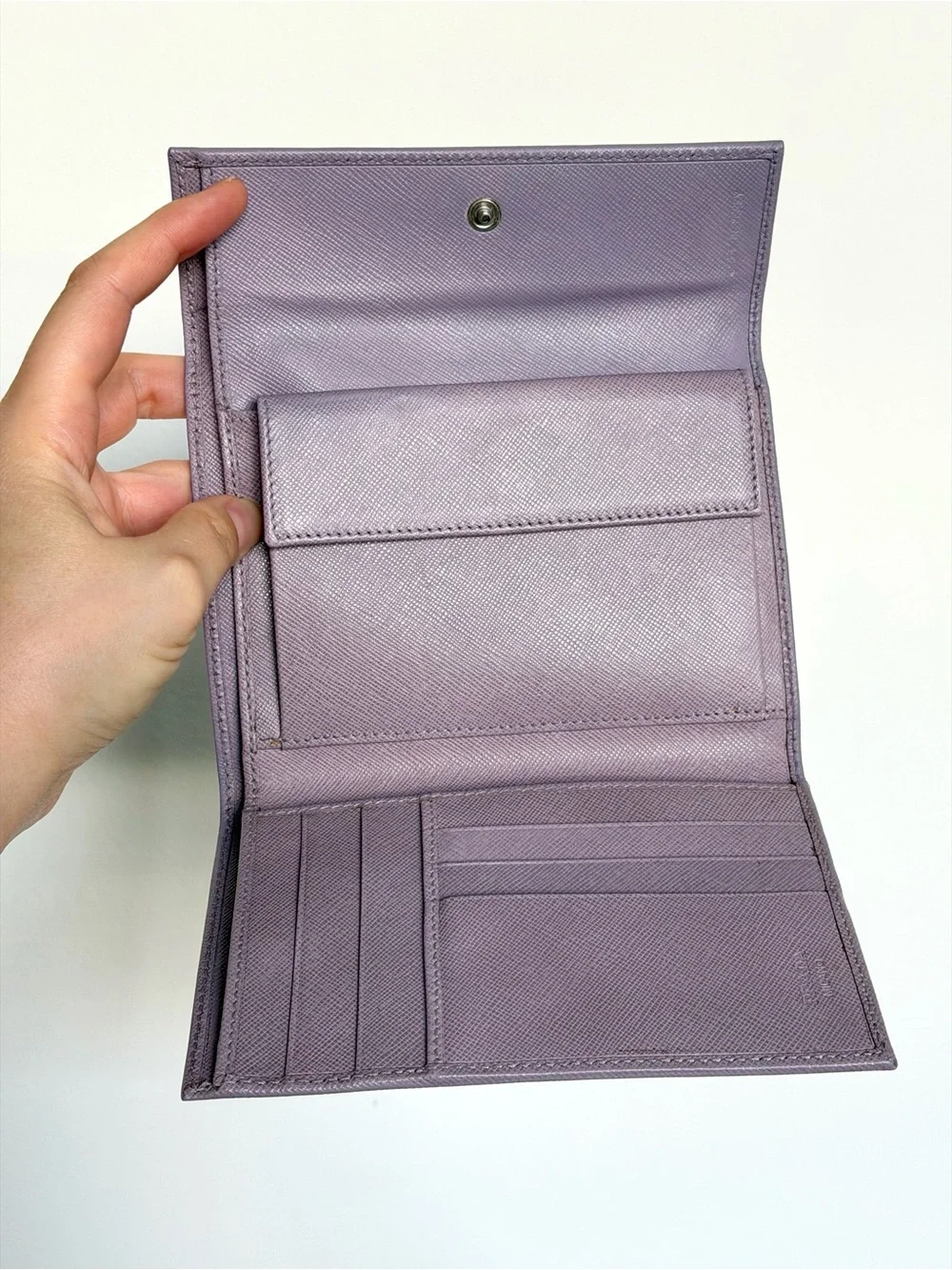 Prada Purple Leather Compact Wallet